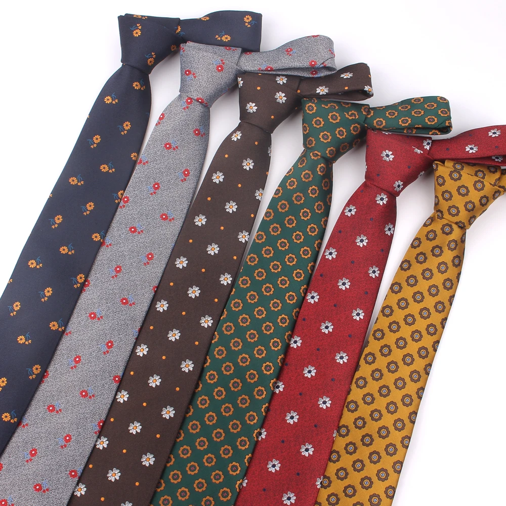 Corbatas de cuello florales para hombres y mujeres, corbata Jacquard clásica para trajes de negocios de boda, corbata delgada, corbatas