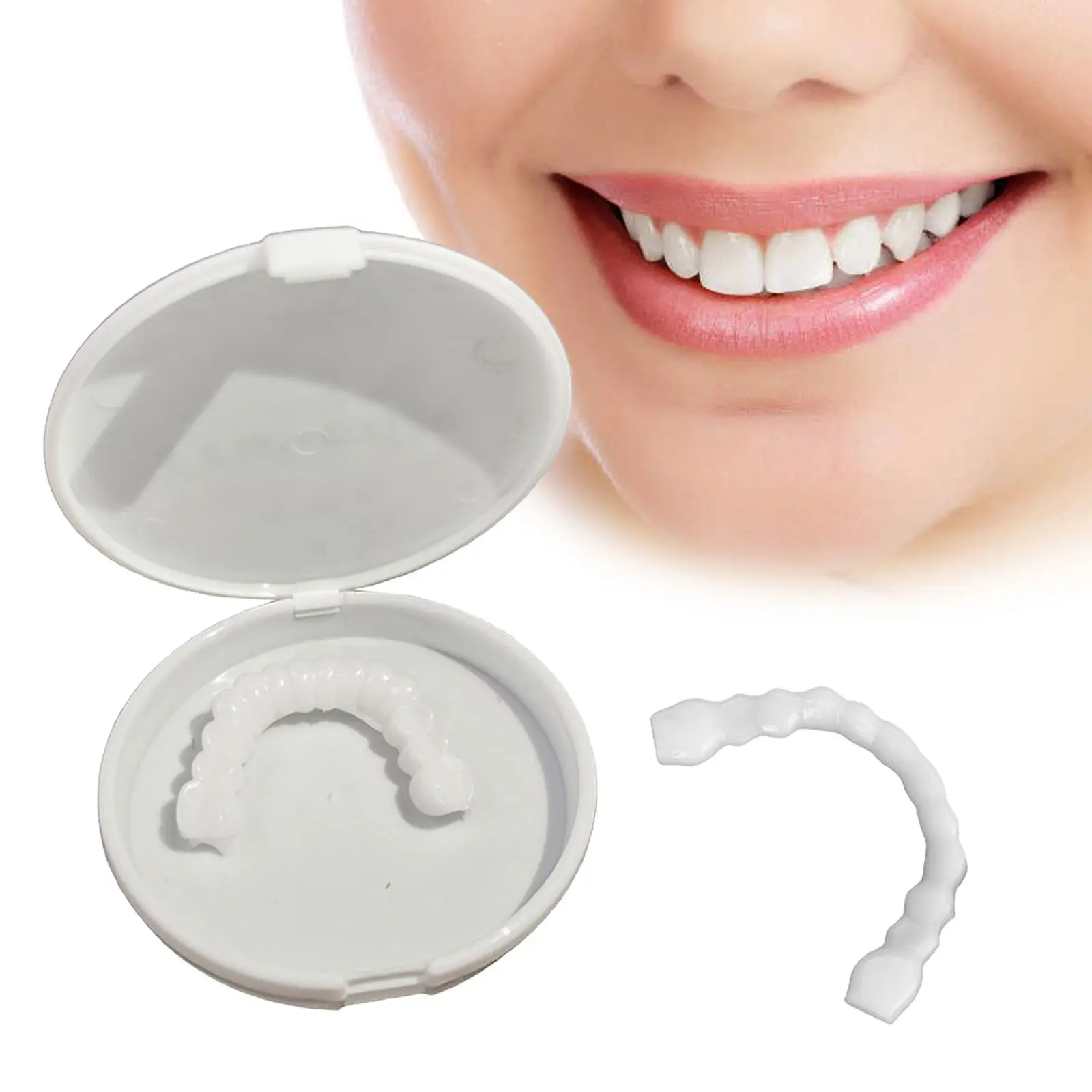 Denti finti simulazione bretelle impiallacciature sorridente cosmetico finto dente copertura perfetto sorridente fondo superiore