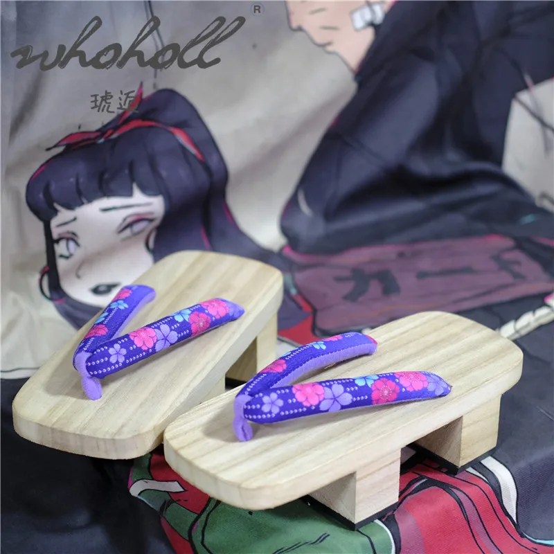 Whoholl mulheres tamancos sapatos japonês chinelo de madeira geta quimono chinelos para mulheres anime cosplay sapatos verão flip flops feminino