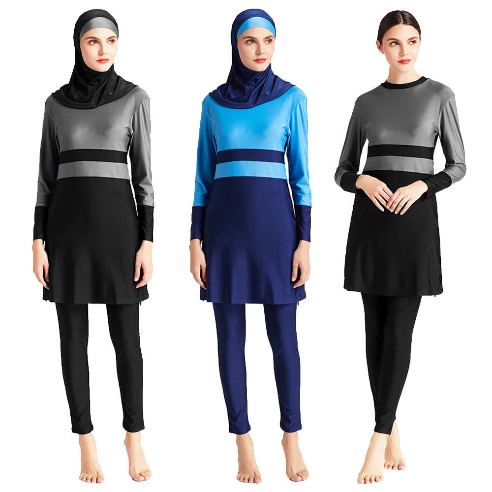 

Women Muslim Swimwear Swimsuit Burkini Islamic Full Cover Hijab Modest Beachwear Sport Surf Swimming Bathing Suit Arab Plus Size