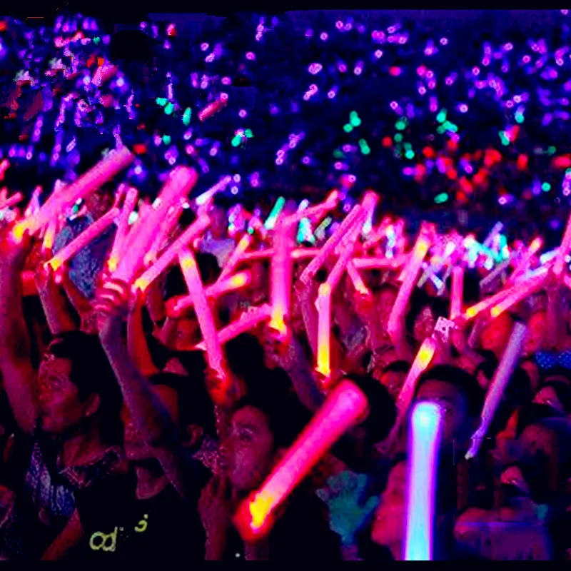 Light-Up Foam Sticks LED Soft Batons Rally Rave Glowing Wands Color Changing Flash Torch Festivals Party Concert Luminous Rod