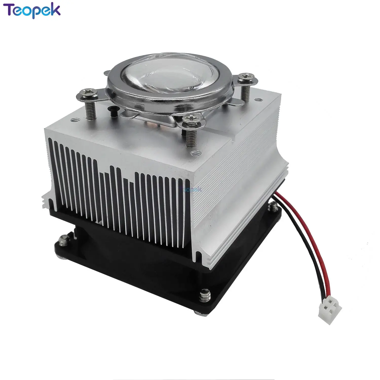 Led Cooling System LED Aluminium Heat Sink Cooling Fan + 60/120degree 44mm Lens + Reflector Bracket For 20-100W High Power LED