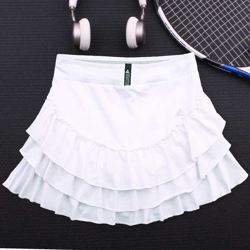 Quick Dry Sports Tennis Skirt Women Fluffy Cake Fitness Yoga Running Clothes Girl Badminton Solid Pleated Workout Skort