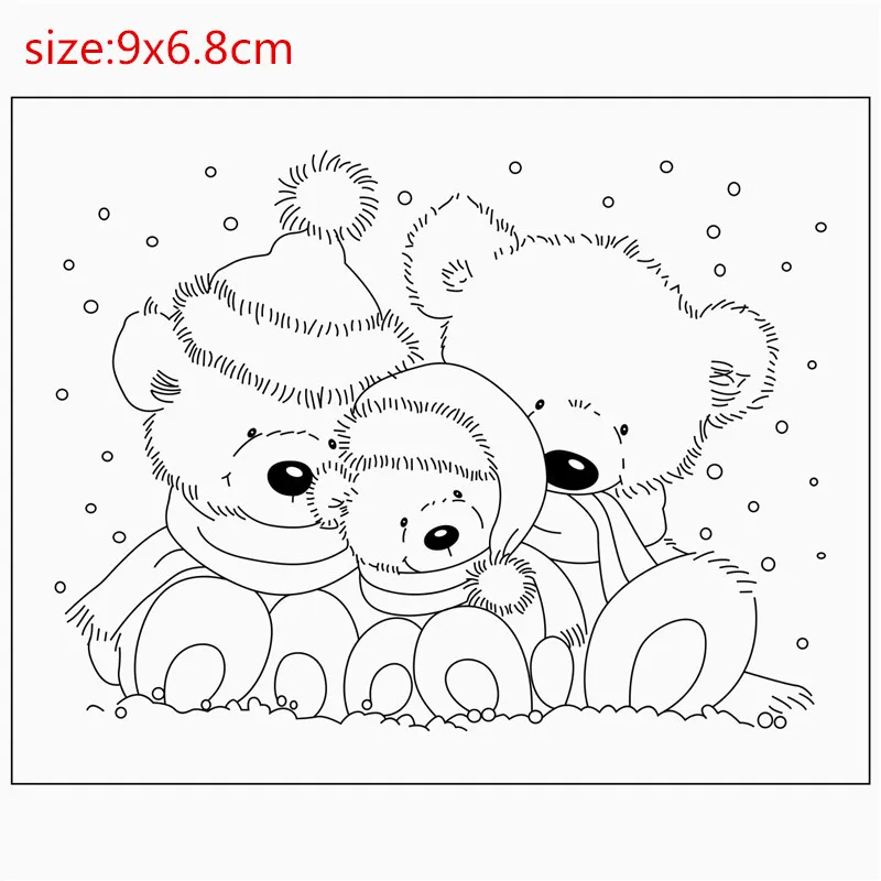 Rubber Silicone Clear Stamps for Scrapbooking Tampons Transparents Seal Background Stamp Card Making Diy bear