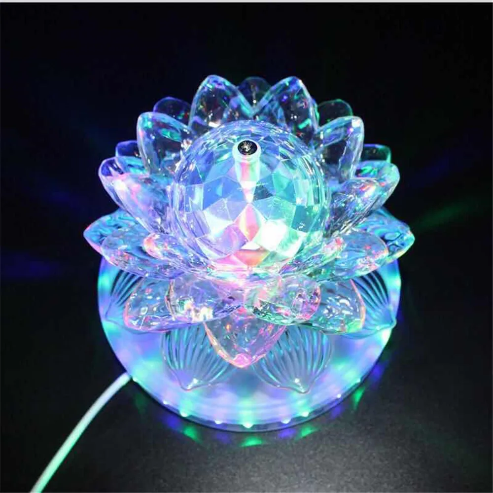 RGB LED DJ Disco Stage Light Auto Rotating Lotus Shape Magic Ball Lamp for Wedding Christmas Holiday Party KTV Bar Decoration