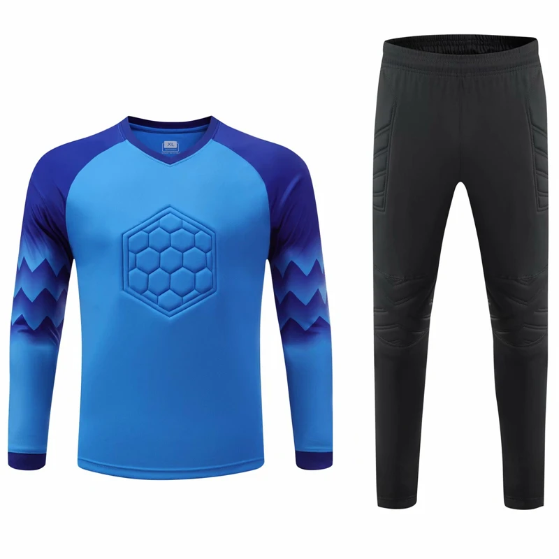 Kids Adult Soccer Goalkeeper Uniform Sets Protective long Sleeve Training Suits Football Goalkeeper Jersey