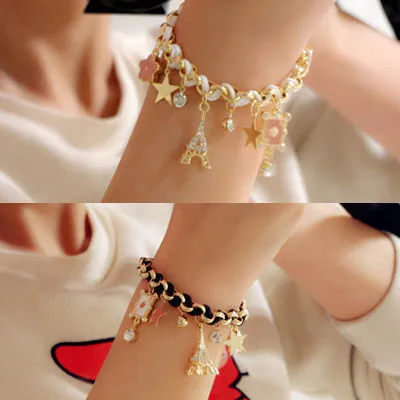 New fashion Flower playing card love bracelet For Women girl Accessories jewelry wholesale