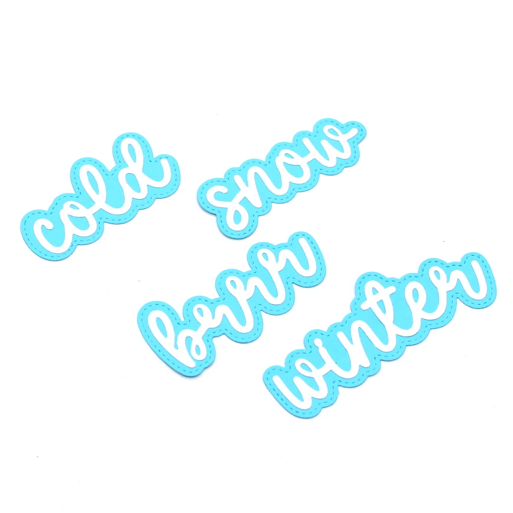 KSCRAFT Winter Shadow Words Metal Cutting Dies Stencils for DIY Scrapbooking Decorative Embossing DIY Paper Cards