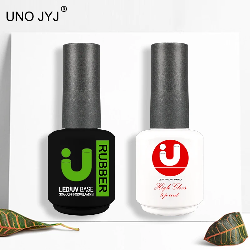 Base y capa superior de 15ml para uñas de Gel, barniz uv semipermanente Gellac superior brillante sin limpiar, Base de goma gruesa, esmalte de uñas en Gel, nuevo