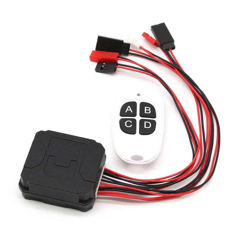 4-Channel Wireless Electric Winch Remote Controller Light Group Switch With Range 20m For RC 1:10 TRX-4 SCX10 D90 Parts 6-7.2V