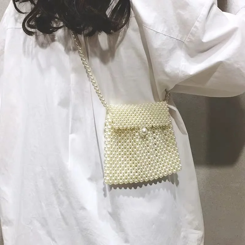 Sac à main en perles de perles pour femmes, mini pochette de soirée de luxe, à bandoulière, nouvelle collection 2023