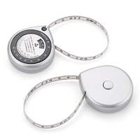 D0AC Body Mass Measuring Tape Measure 150cm BMI Calculator - Fitness Weight Loss Muscle Fat Test - Push-Button Retract