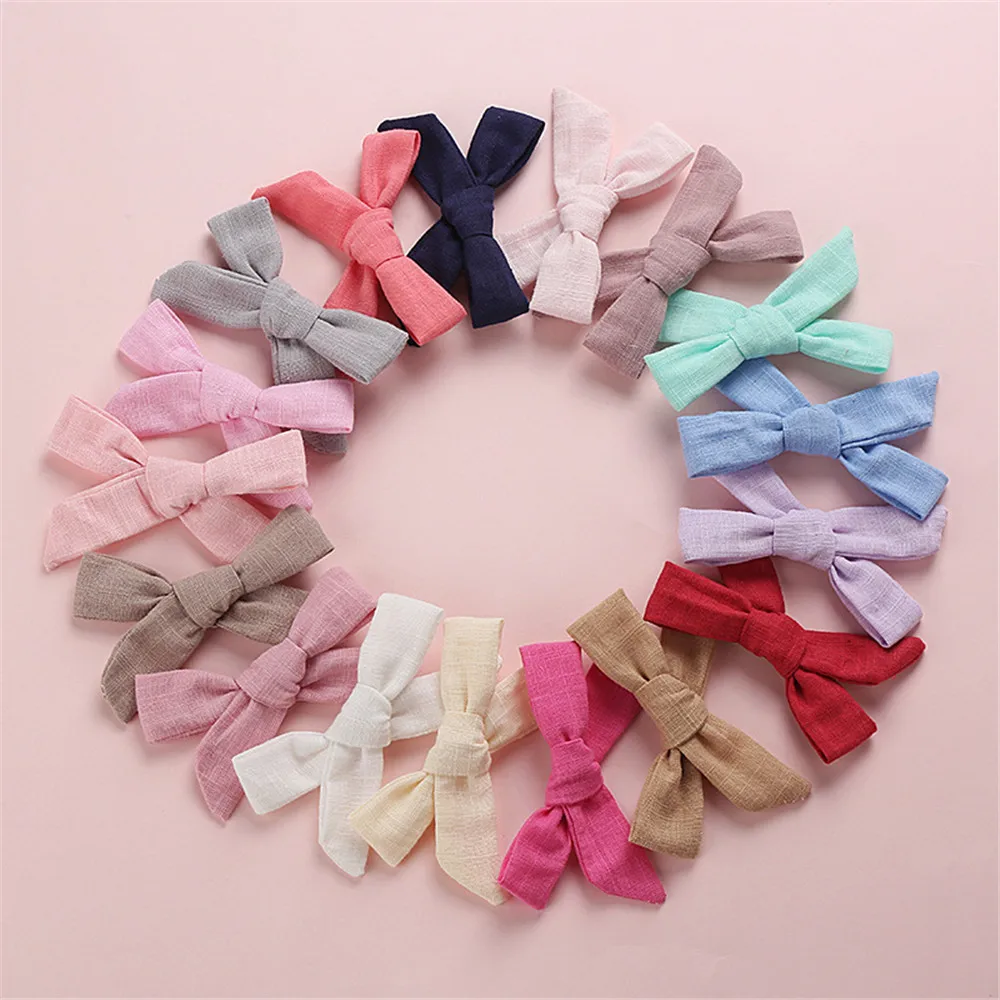 

20 Pcs Baby Bows Hair Clips Girls Cotton Hair pins Toddler Party Hairclips Kids Barrette Hairgrips Infant Cute Hair Accessories