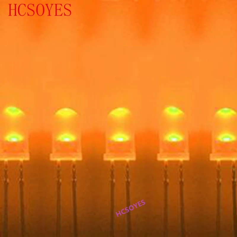 

5mm In-line lamp beads LED F5 yellow hair yellow highlight short feet 5mm round head led light emitting diode