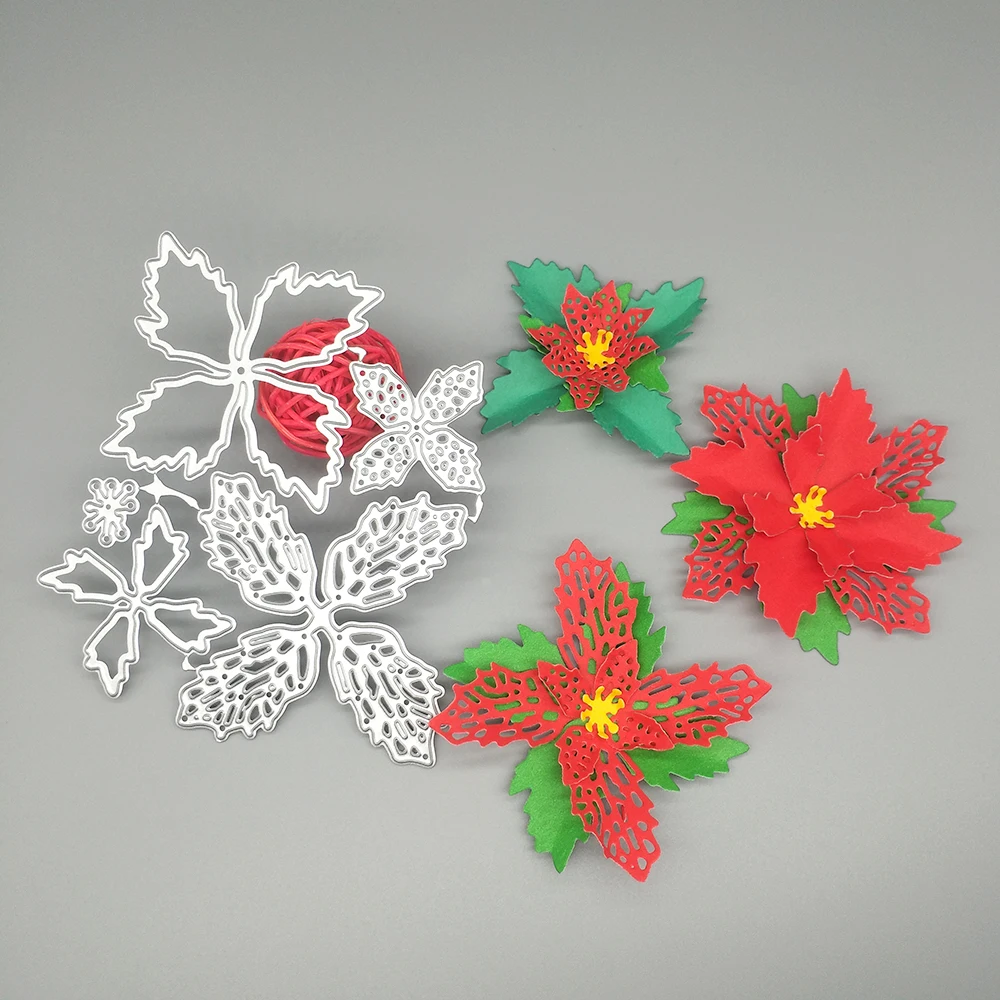 New Christmas, Christmas Flower Metal Cutting Die Scrapbook, Carved Mail, Paper Card Album Decoration