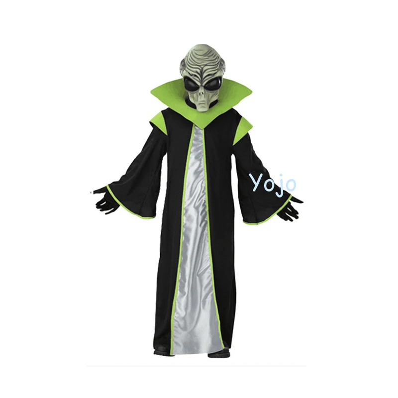 Child Adult Deluxe All-powerful Leader Out Space Scary Alien Costume For Kids Robe Halloween War cosplay S M L