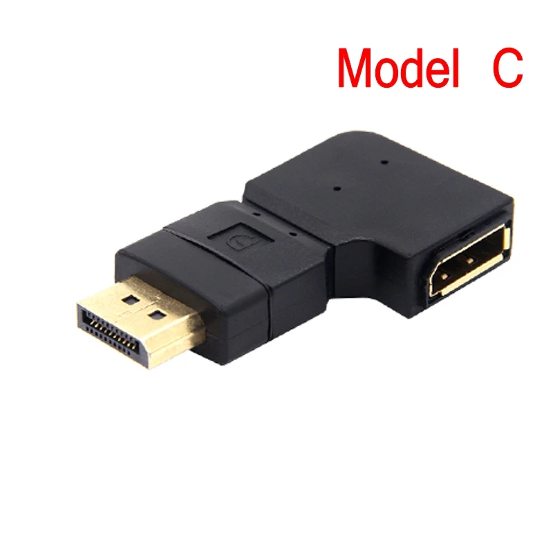 UP Down Displayport อะแดปเตอร์มุมขวา DP 4K/60Hz 2K/144Hz ผ่าน90องศามุม Displayport 1.2 Converter