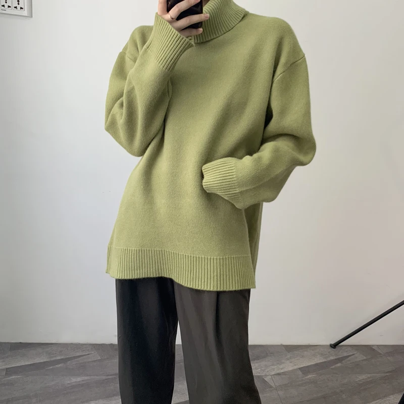 Winter Sweater 2021 Korean Version Of The Solid Color Thick Sweater Female Sweater Alpaca Long Sleeve