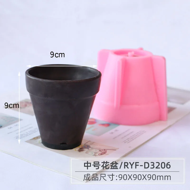 Clay Mold for Concrete Pot Concrete Casting Silicone Molds DIY Succulent Plant Pot Mold Big Size Concrete Design Mold