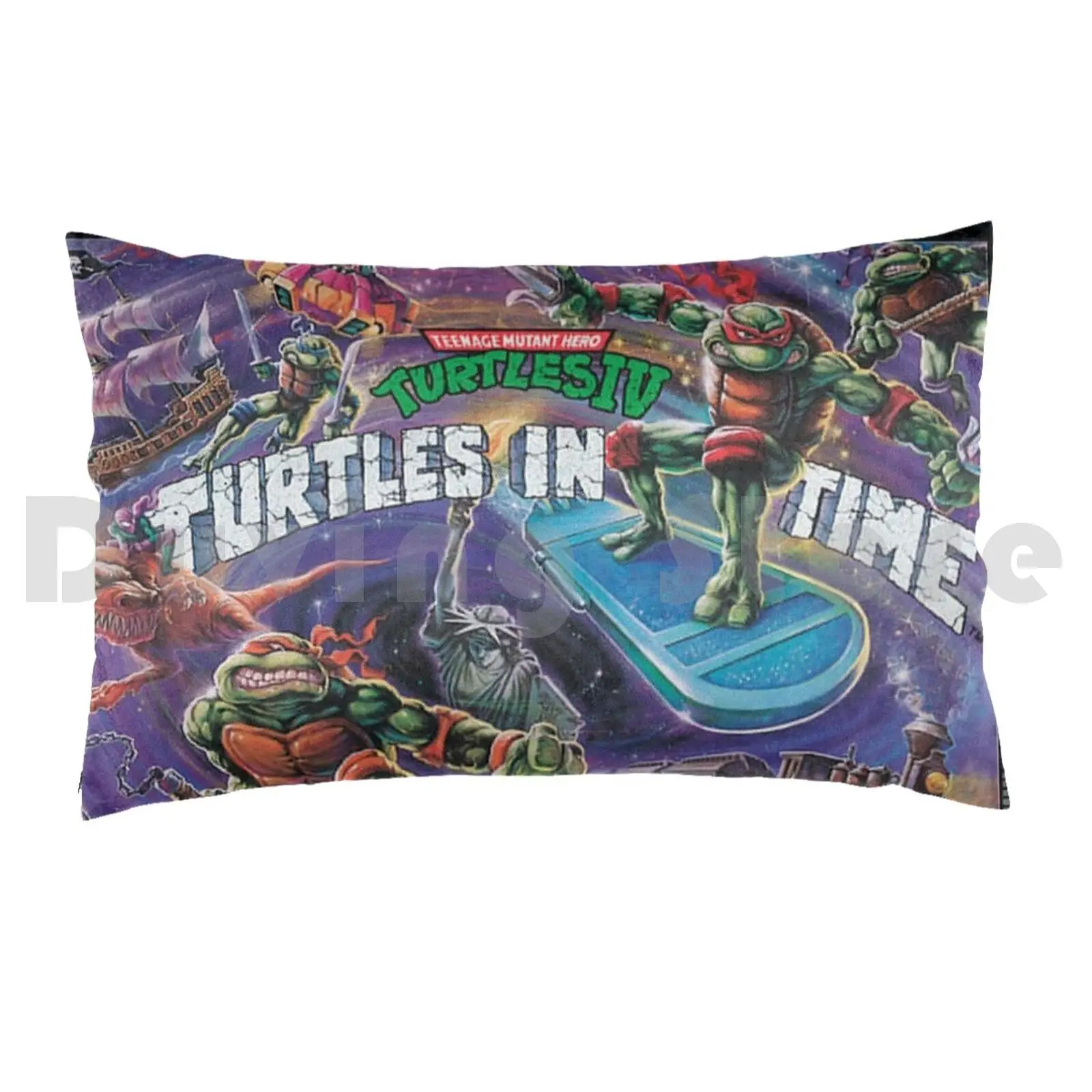 Turtles In Time Snes Cover Pillow Case Printed 50x75 Nes Snes Turtles Arcadian Cartoon Beatemup Konami