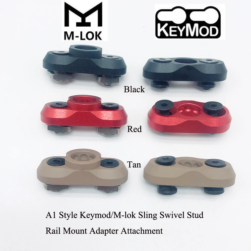 TriRock A1 Style Keymod/M-lok Rail Mount Adapter Attachment_Black/Red/Tan Color Fit Key Mod / MLOK Rail Mount System