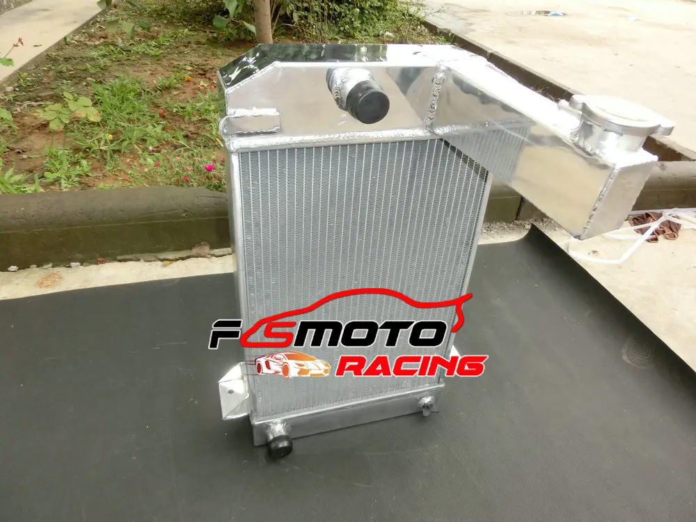 3ROW 62mm Aluminum Radiator + Fan Shroud For Triumph TR TR2 TR3 TR3A TR3B TR4 LONG REACH NECK MT 2.0L 1953-1957 Straight-4