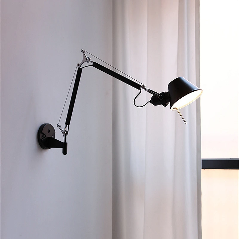 

Modern LED Wall Lamp Telescopic Swing Arm E27 Living Room Sconce Bedroom Bedside Study Industrial Wall Light Fixture With Switch