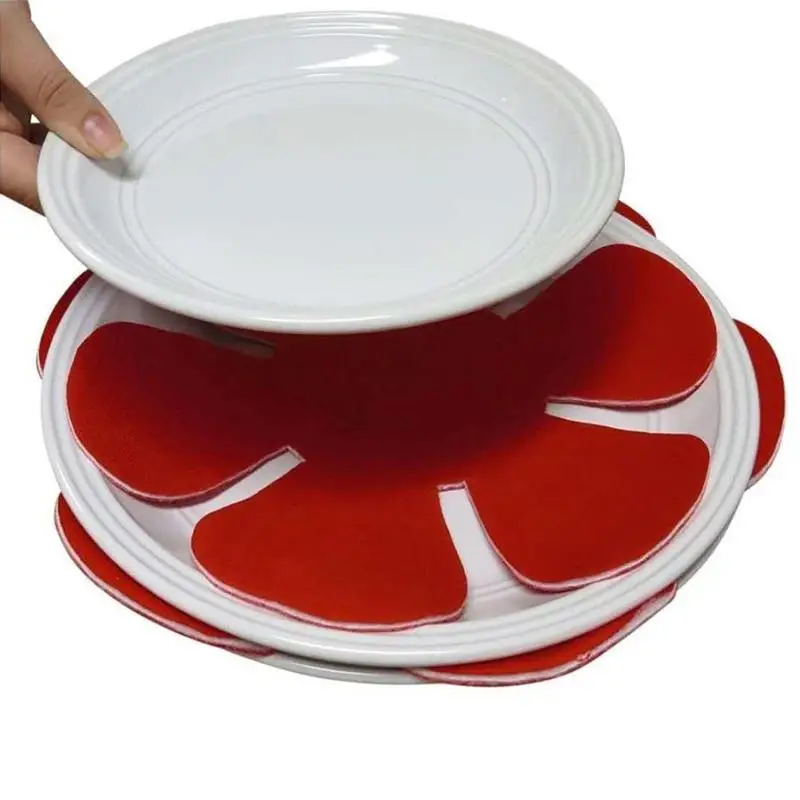 4 sztuk/zestaw Pot & Pan Protectors Divider Pads, aby zapobiec zarysowaniu oddzielne i chronić powierzchnie do naczyń kuchennych