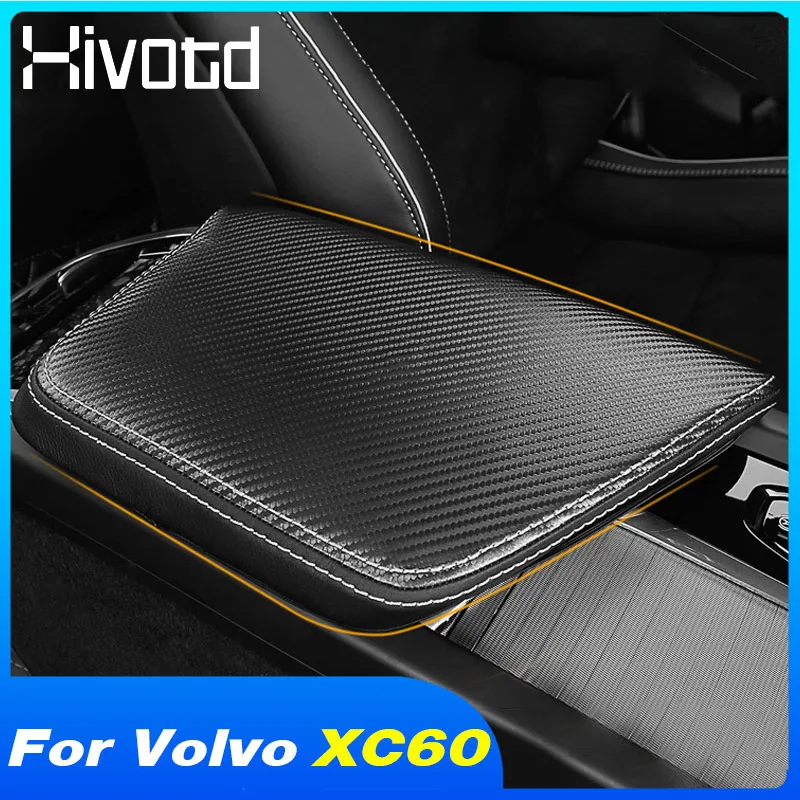 Hivotd PU Auto Bracciolo Box Copertura Centro di Stoccaggio Organizzatore Pad Caso Trim Decorazione Accessori Auto Styling Per Volvo XC60 2020