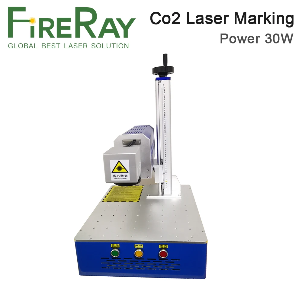 Fireray-ポータブルレーザー彫刻機10.6um co2,亜鉛メッキ装置,10mmレンズ付き,210x210mm