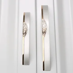 1Pc 96mm/128mm Furniture Handle Cabinet Knobs and Handle Alloy Handle Pull Knob Furniture Hardware Retro Kitchen Door Pull