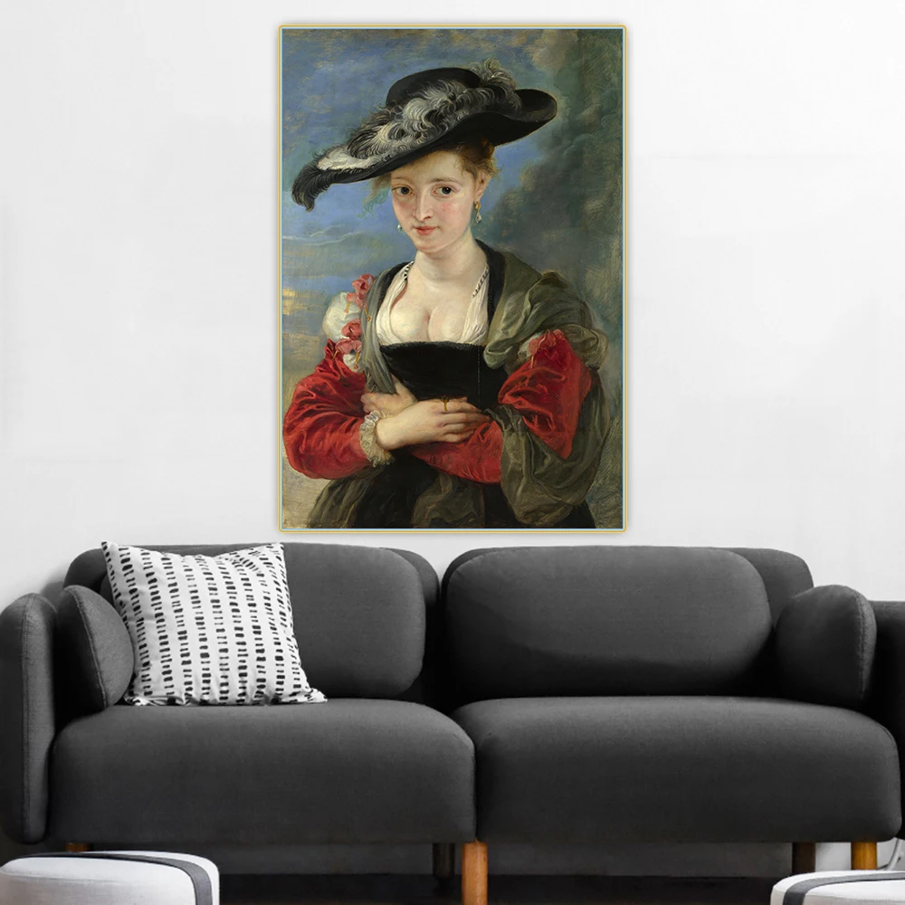 Цитон Питер пол Рубенс Portrait портрет Сюзанны Fourment Canvas Холст Картина маслом художественное оформление плакат настенный фон Декор для дома