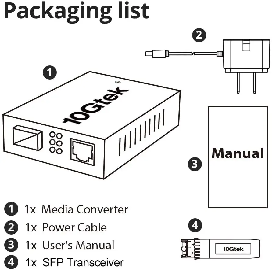 1.25G Media Converter(kit #2), SFP Slot, with a SFP Module, SMF, 1310-nm, 20-km