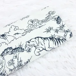 Half Meter 100% Cotton Tiger Print Fabric China Wind Handmade DIY Garment Shirt Tissue CR-1051