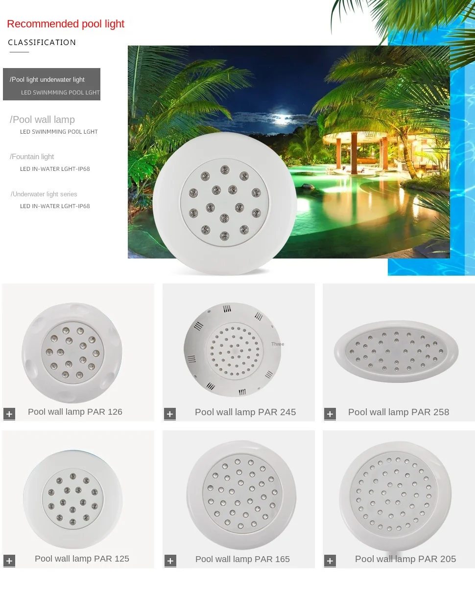 6pcs New LED Swimming Pool light Lamp DC2V 18W LED Underwater Wall Lamp Outdoor Underwater Landscape Fish Pool Lamp Ip68 pesca