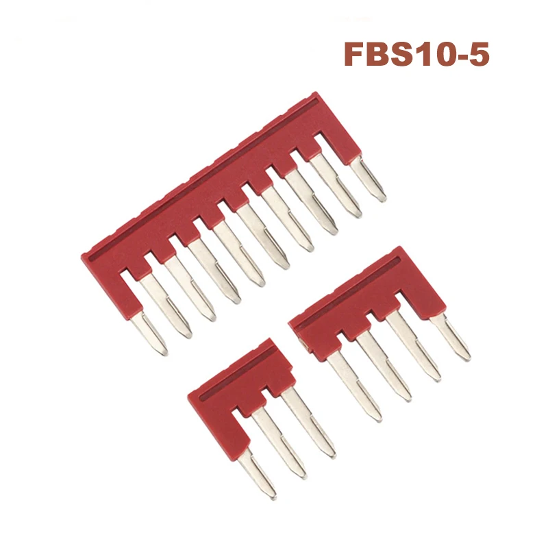 1Pcs FBS10-5 Plug-in Bridge Center Short Connection Strip Din Rail Spring Terminal Block ST-2.5 Morsettiera Brass Connector