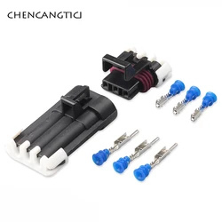 1 Set 3 Pin Delphi Black Auto Connector Metri-Pack 150 Temperature Sensor Male Female Plug 12129615 12110293