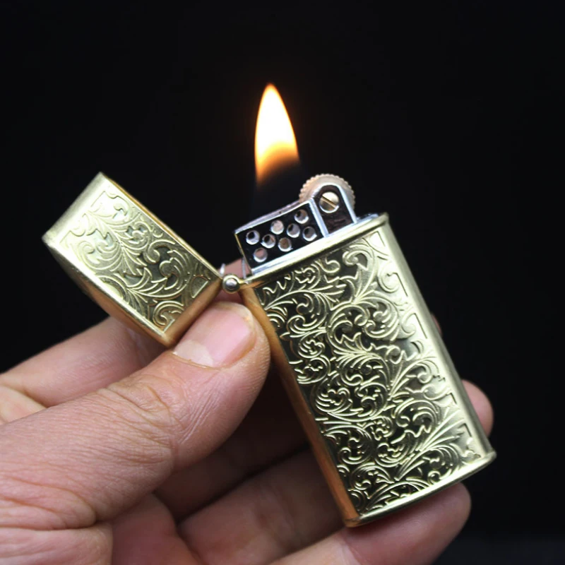 Gadgets For Men Portable Vintage Kerosene Lighter Petrol Oil Encendedor Smoking Accessories Metal Classic Gasoline Fluid Lighter