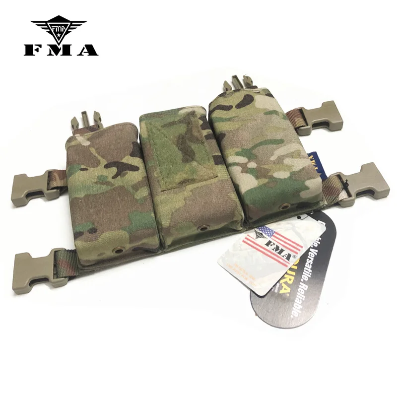 Fma Drievoudige Aanval Voorpaneel 5.56Mm/7.62Mm/Ak47 Mag Drager Mc Voor Lv119 Fsck Avs Vest Uitbreiding Conversiepaneel