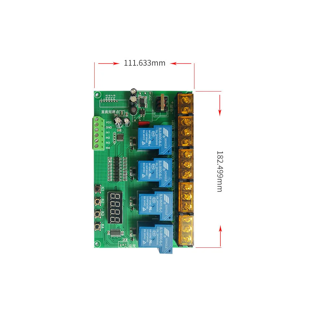 Taidacent 30A 4 Ch High Power Relay Switch Dual Motor Control Timer Relay Self-locking Interlock Cycle Programmable Relay Module