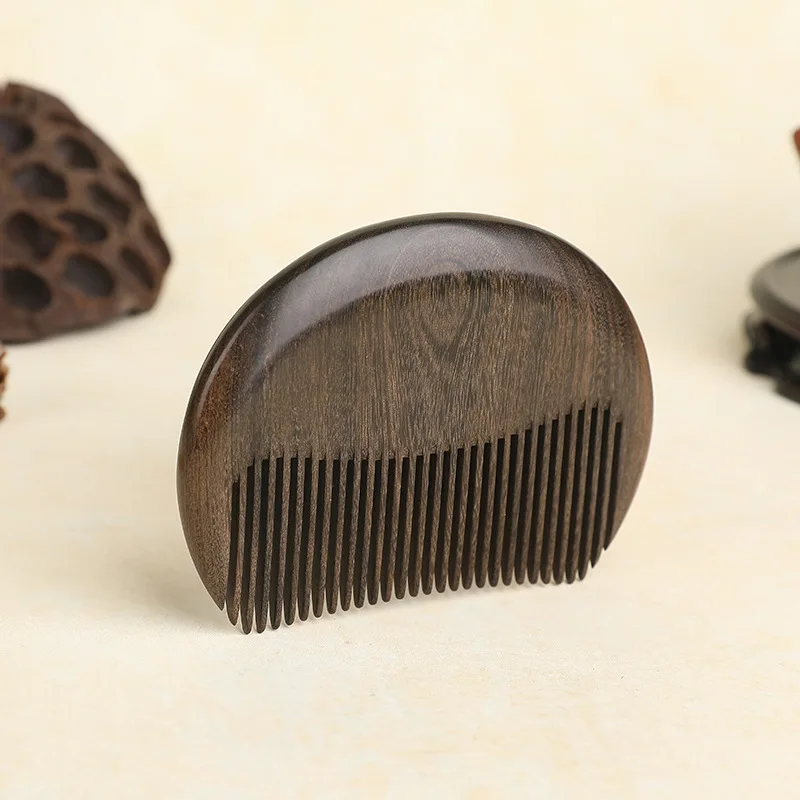 

Classical Chinese Comb Gift Shen Guibao Sandalwood Comb Round Handle Fine Tooth Comb Anti-static Massage Scalp