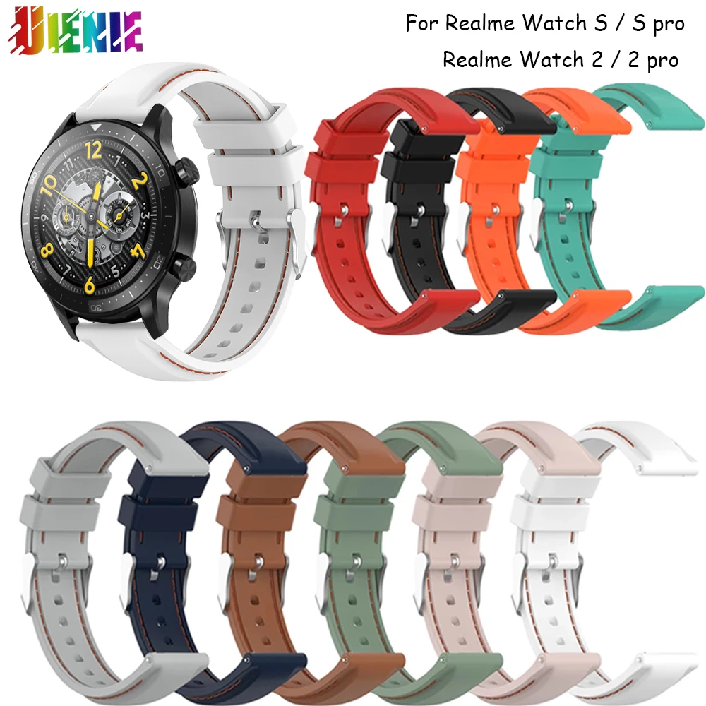 

Silicone Strap For Realme Watch S 2 Pro Smart Band Sports sports watch sweat proof Wristband For Realme S Watch RealMe Wristband