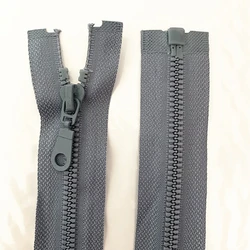 2pcs 5# 25-70cm Gray detachable resin zipper opening opening automatic ecological locking plastic zipper for sewing suit