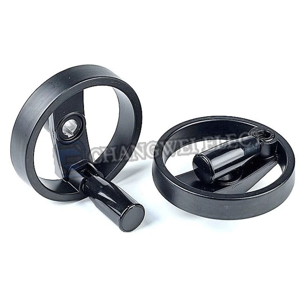 Aluminum alloy machine tool hollow handwheel, foldable handle, round double-spoke nylon handwheel,control locking steering wheel