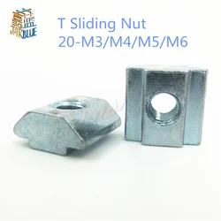 50 pz/lotto T Dado Scorrevole Blocco dadi Quadrati M3 M4 M5 M6 per 2020 Profilo In Alluminio Slot 6 connettore In Alluminio Accessor