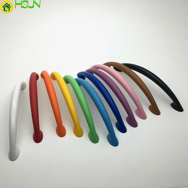 Black and white color hole pitch 96 / 128 modern simple children's American wardrobe handle drawer shoe cabinet door handle