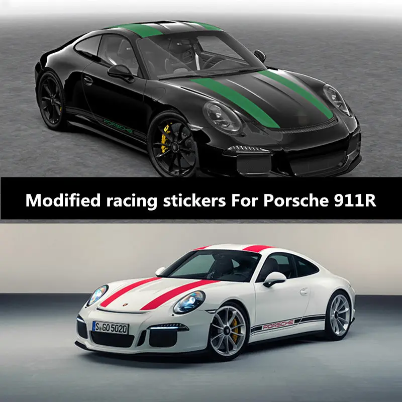 

Modified racing stickers For Porsche 911R car decals Boxster body door hood exterior decorative stickers