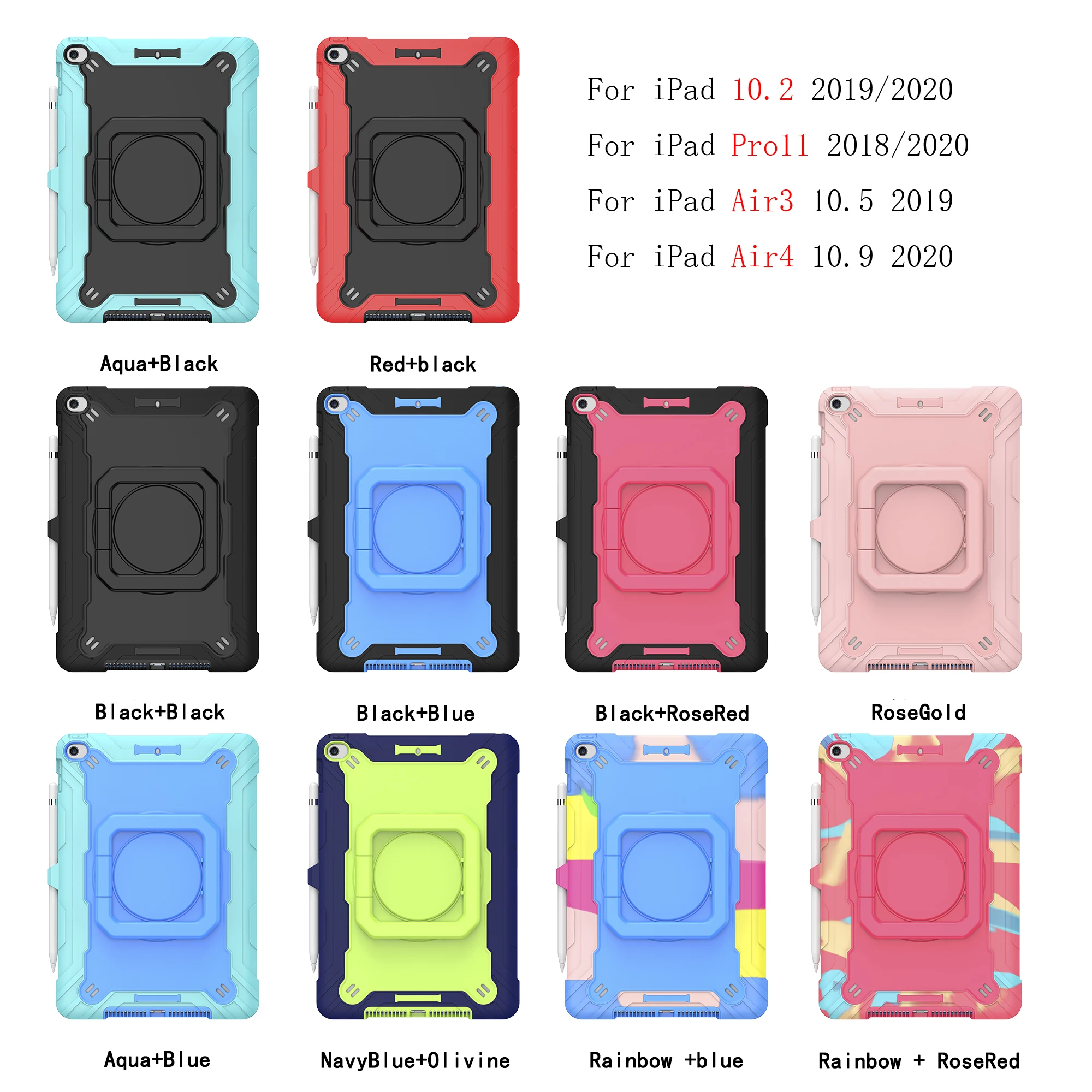 iPad Anti-fall Tablet Case For iPad Air3 4 2019 2020 10.5 10.2 inch Case For iPad 7/8th Case For iPad Pro11 2020 Protection Case