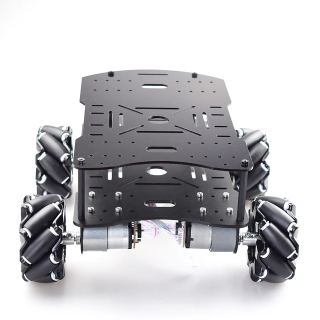 Двойная пластина, 15 кг, нагрузка, 4WD, Omni Mecanum, автомобильный комплект с 4 шт. двигателем кодера скорости для робота Arduino Raspberry Pi ROS