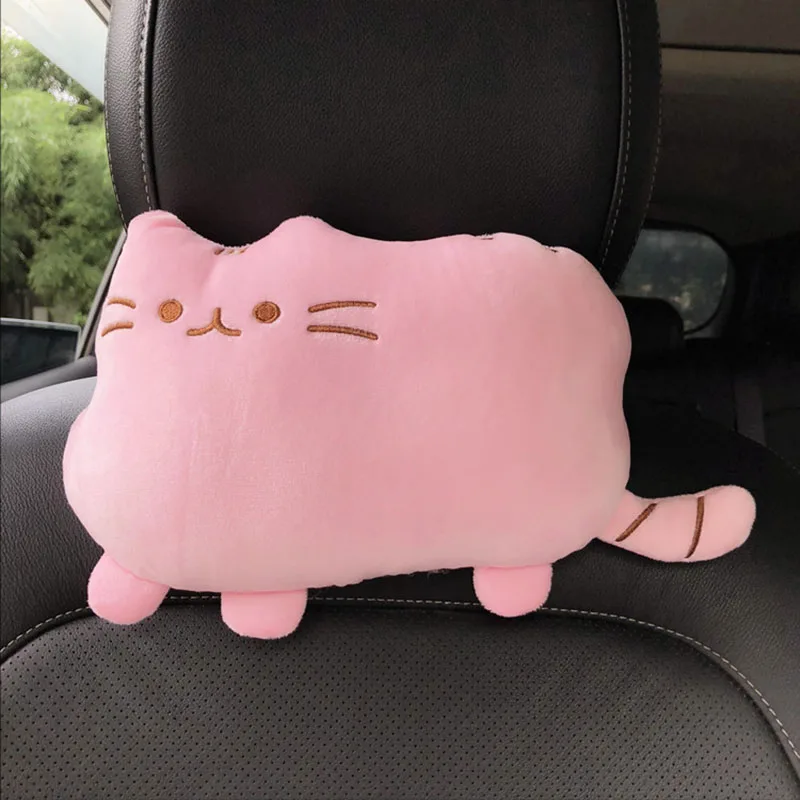 1PCS Creative Cartoon Cute Cat Auto Car Seat Head Neck Rest Cushion Headrest Pillow Plush Pad Car Safety Pillow Car Accessories